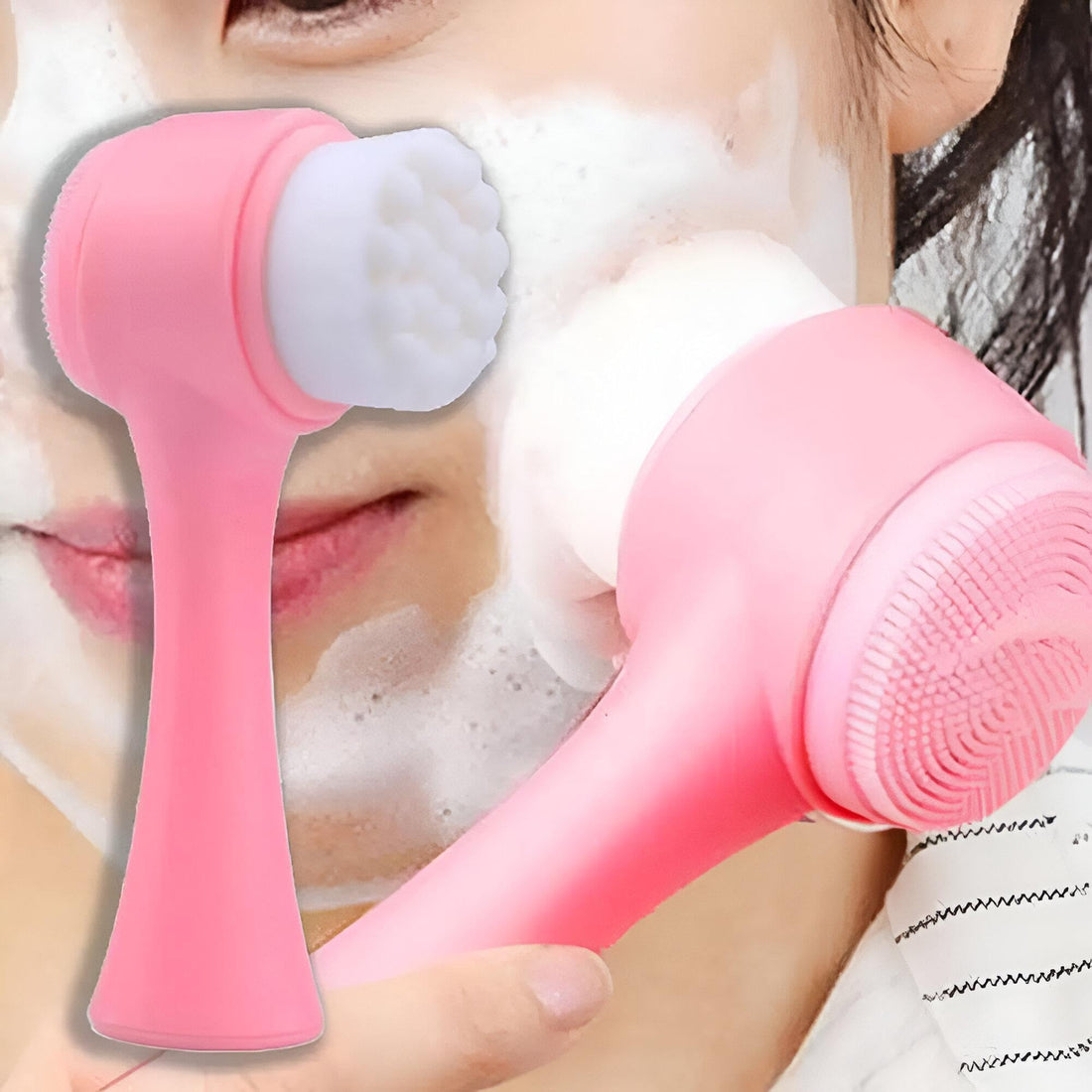 Jade Roller - 2 in 1 Facial Cleansing Device Helps Promote Blood Circulation, Tighten Pores, Remove Puffiness and Dark Circles to Keep Your Skin Smooth and Radiant All Day
