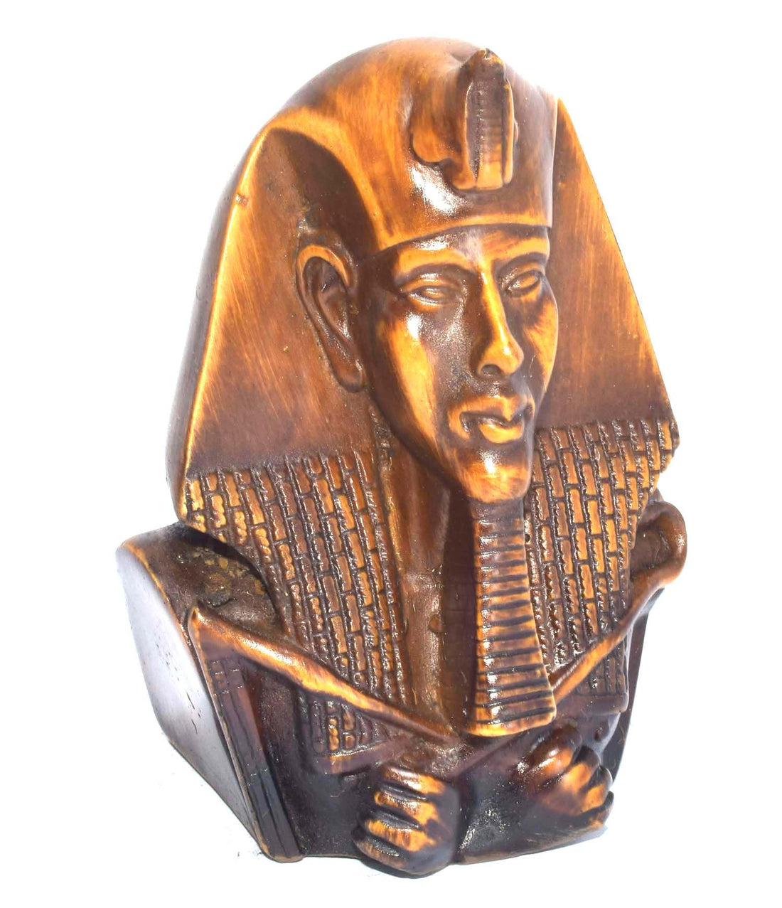 immatgar pharaonic Decorative Egyptian akhenaten Head Statue ancient Egyptian souvenirs gifts Handmade Home Decor collectibles Sculptures Pharaohs (Shape1 - Darck Brown - 9 CM Tall)