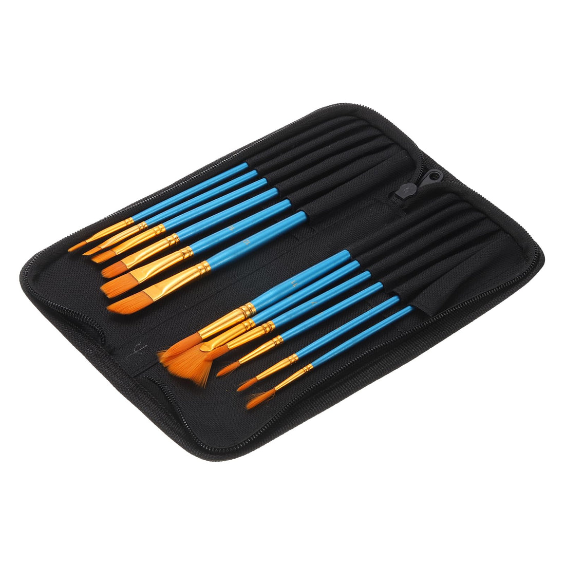 PATIKIL Paint Brushes, 12pcs Watercolor Brushes Acrylic Paint Brushes Set Small Paintbrushes with Carrying Case for Acrylic Painting Art Face Crafts, Blue