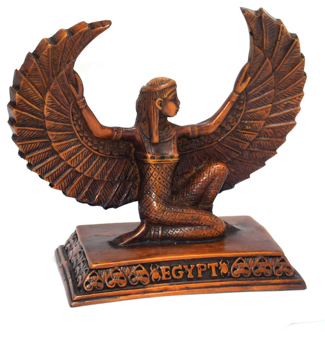 immatgar pharaonic iisis wing Statue ancient Egyptian souvenirs gifts for women and men Home Décor Sculpture Pharaohs art (Brown - 16 CM Width)