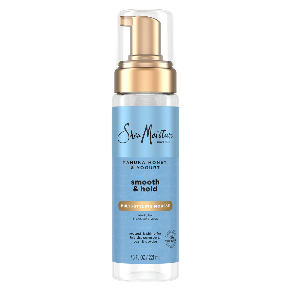 SheaMoisture Manuka Honey & Yogurt Smooth & Hold Multi-Styling Hair Mousse For Nourishment 7.5 oz