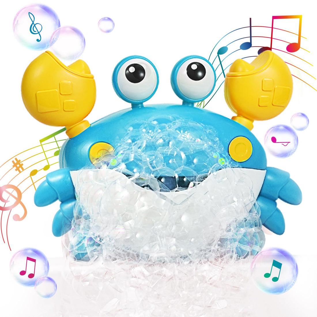 Deejoy Crab Bubble Bath Maker for The Bathtub,Blows Bubbles and Plays 12 Children’s Songs,Sing-Along Bath Bubble Machine Baby, Toddler Kids Bath Toys Makes Great Gifts for 3 Years Girl Boy (Blue)