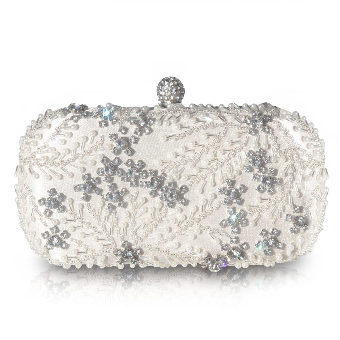 Bukela Womens Crystal Evening Clutch Bag, Sparkly Rhinestone Sequin Glitter Clutch Handbag, Purses for Women Wedding Prom Party Club