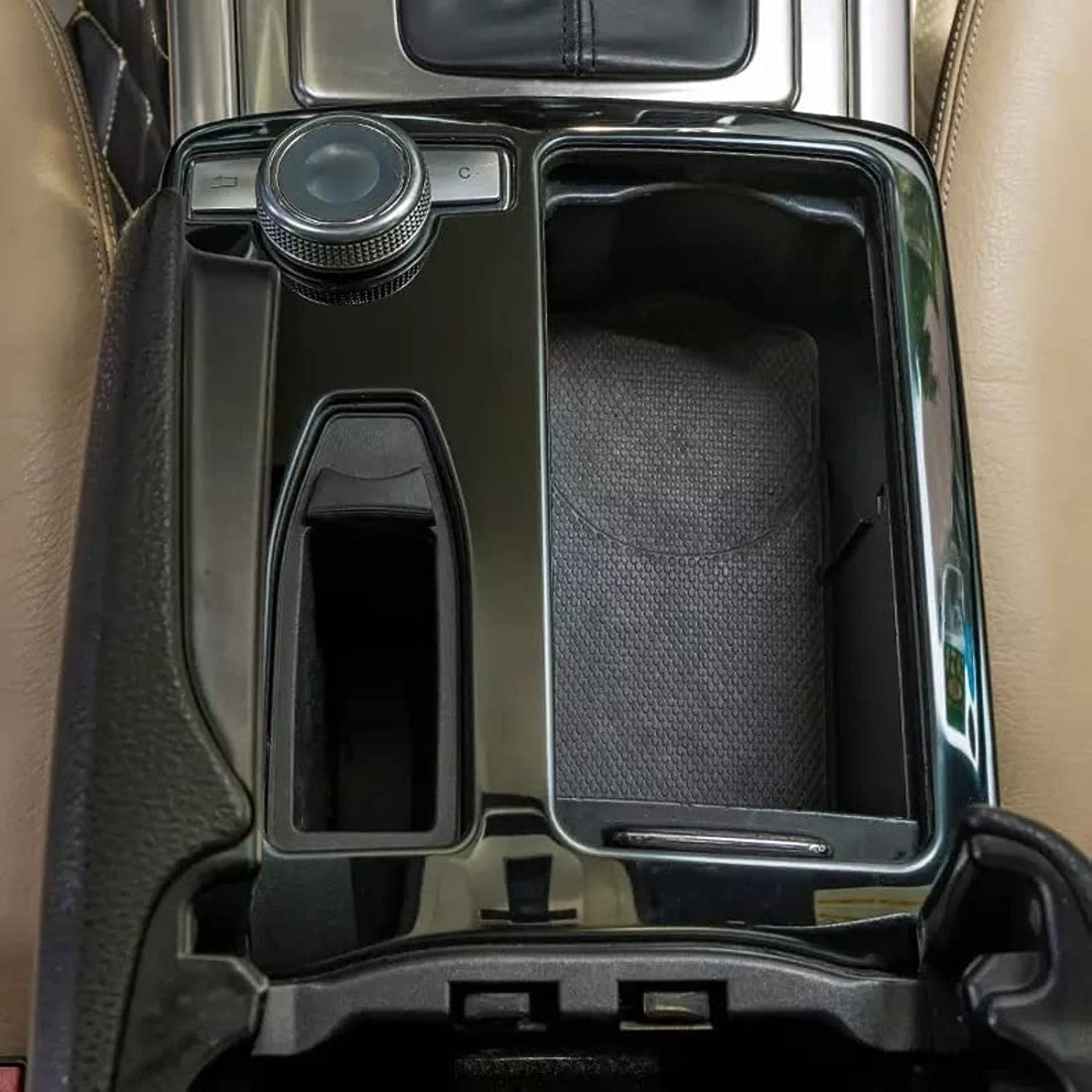 Black Center Console Gear Shift Water Cup Frame Decoration Cover Trim Stainless Steel For Mercedes Benz C Class W204 2007-2014