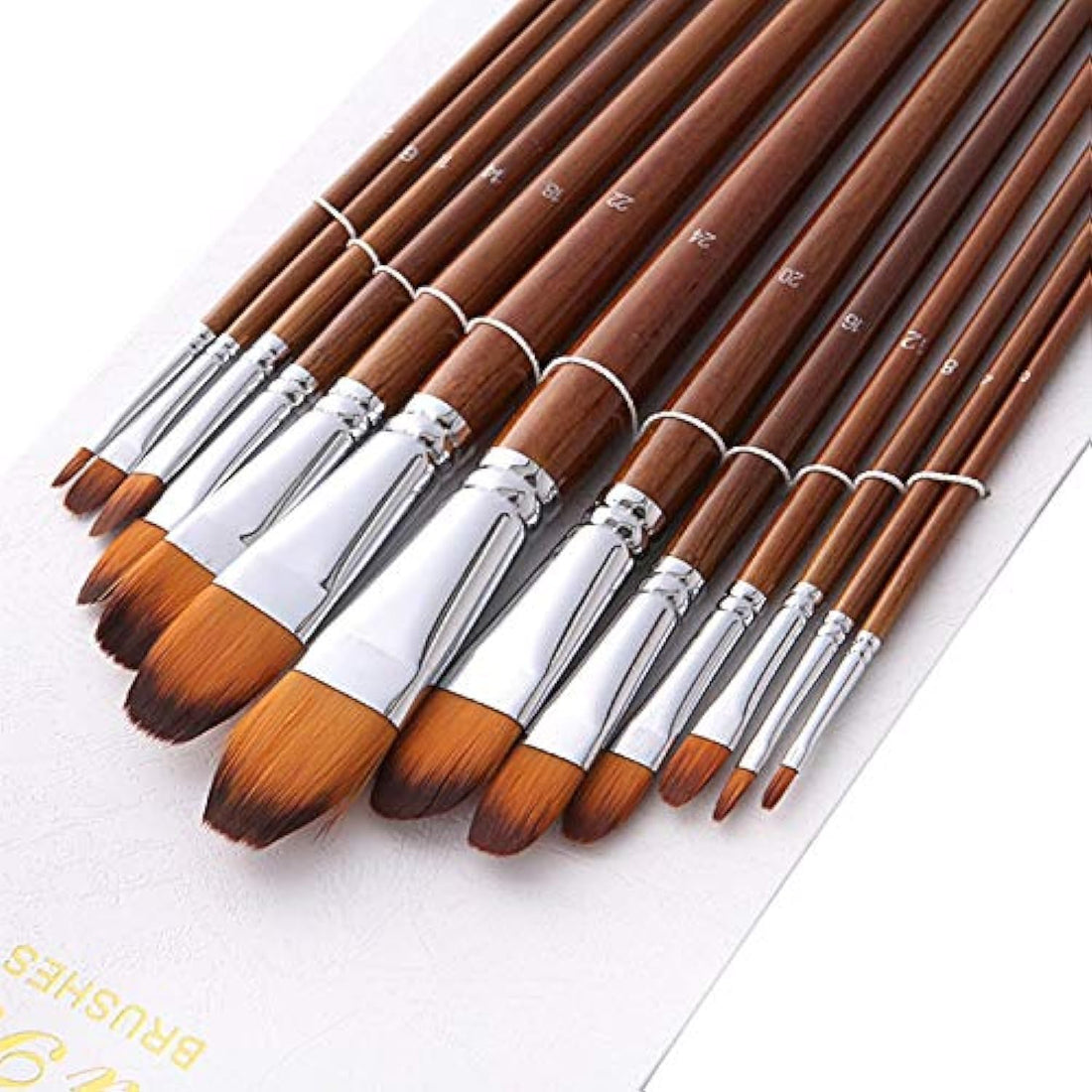 Tensky Paint Brush Set Artist Painting Brushes for Art Painting for Watercolors,Acrylics,Inks,Gouache,Oil and Tempera (Filbert 13pcs Longer Handle)