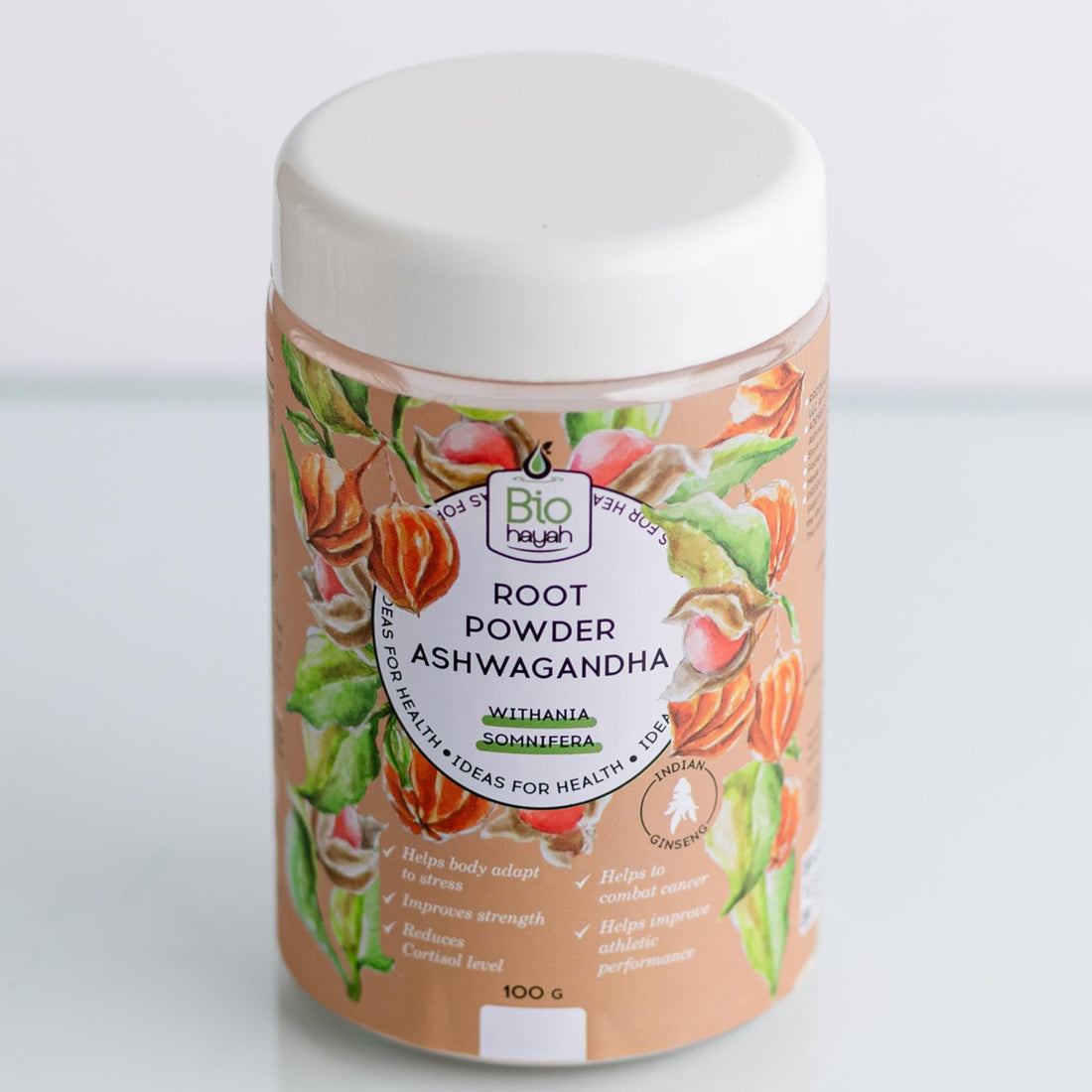 Biohayah, Ashwagandha Powder | Organic Root Extract | Energy, Focus, & Mood Support | Natural Herbal Supplement | 100g