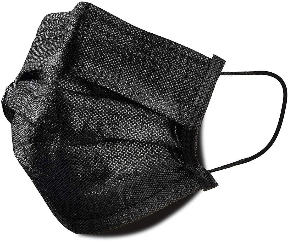 Reusable Black Dust Mask – Breathable and Adjustable Fabric Cover for Daily Use, Work, and Outdoor Activities, Comfortable Washable Design, 50 Pieces per Box