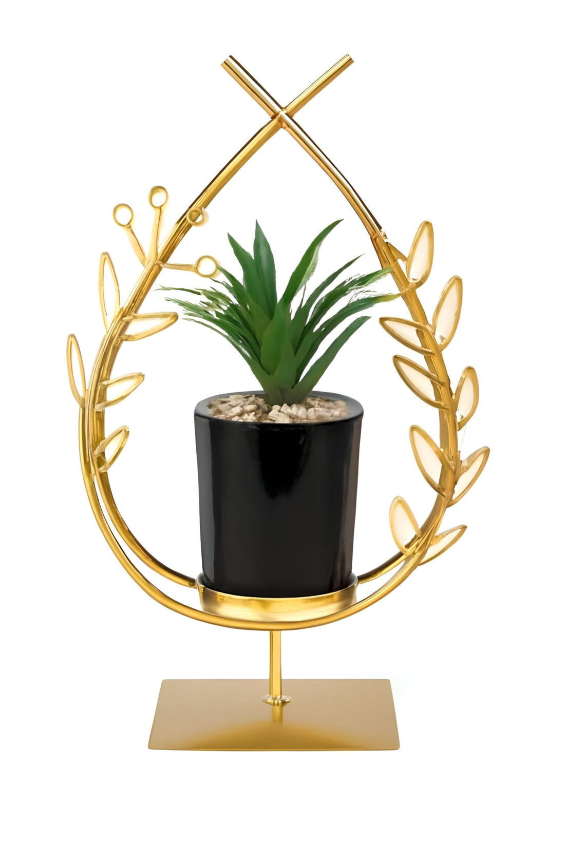 Flower Pot Holder - Modern Gold Metal Plant Stand with Butterfly Design, Elegant Indoor Display Rack for Home and Living Spaces (Modil 2)