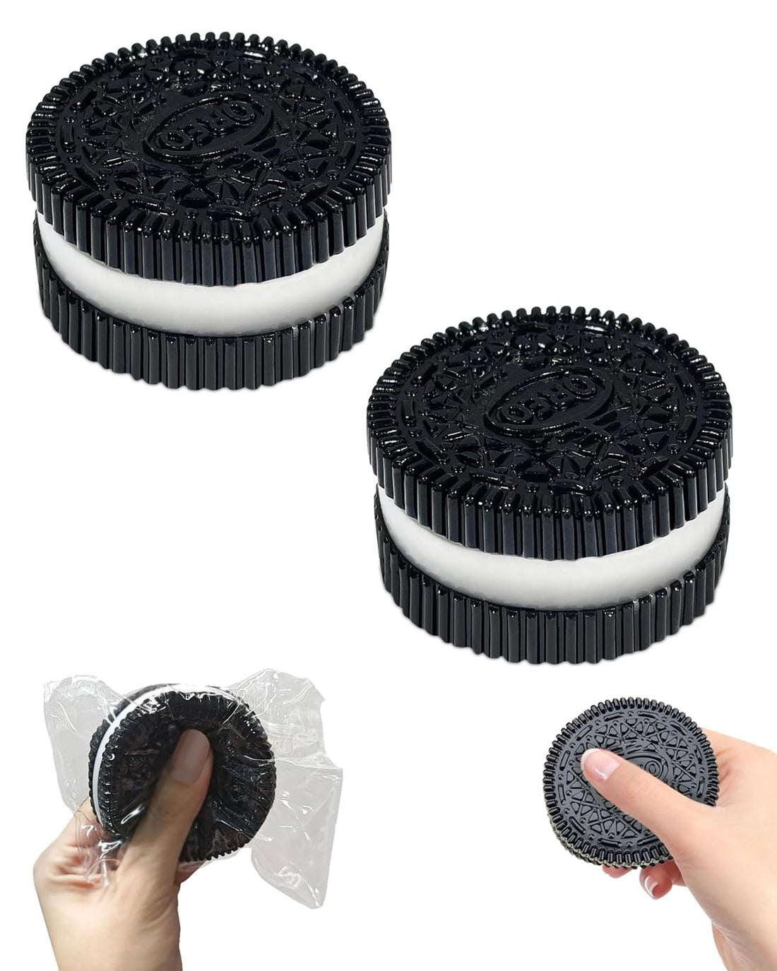 TPZORJX 2 Pieces Biscuit Squeeze Toys, Squishy Biscuit, Squishy Squishy, Funny Animal Biscuit, Stress Relief Toy for Children and Adults(Black)
