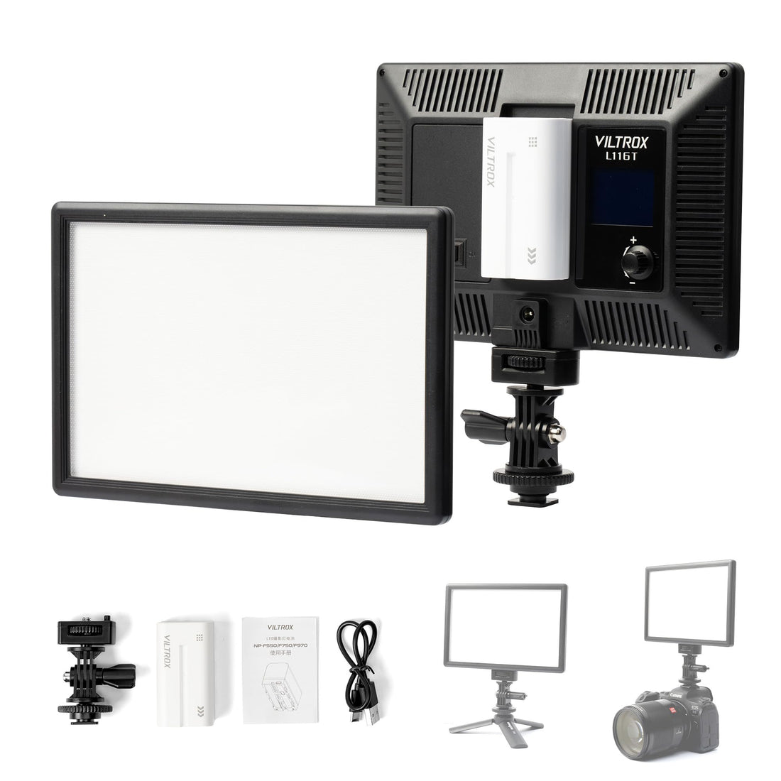 Viltrox L116T On-Camera Bi-Color LED Light with LCD Display