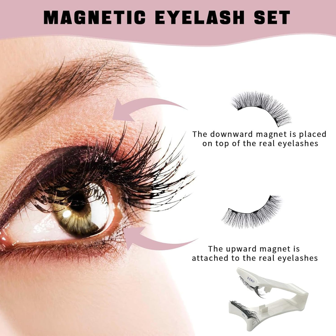 Magnetic Eyelashes with Applicator Daily Wear Reusable Magnetic Eyelashes Natural Look No Glue Needed Magnet Lashes Soft with Applicator Easy to Apply and Remove (N2)