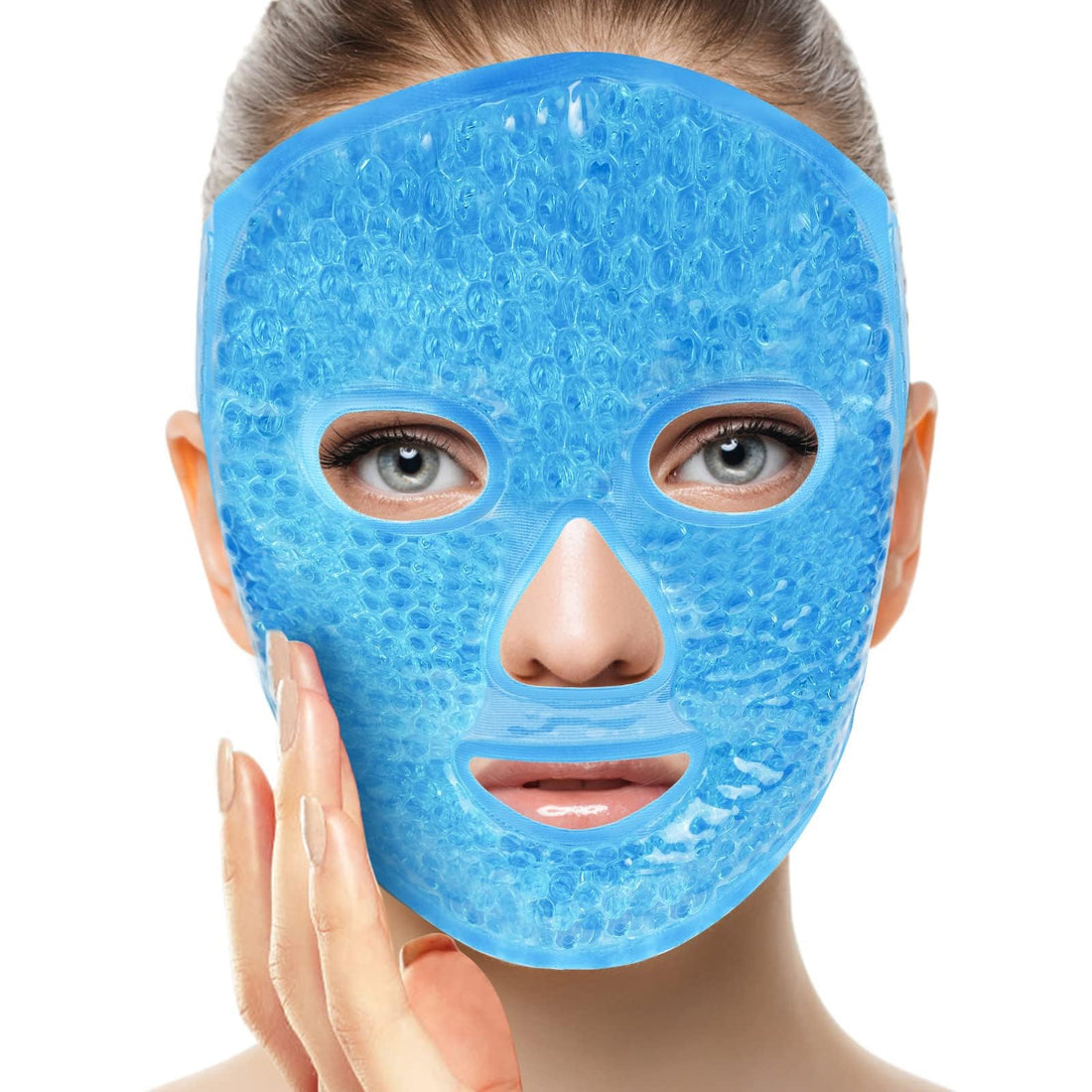 candyfouse Ice Pack Cold Face Eye Masks Reduce Face Puff, Dark Circles, Reusable Cold Hot Gel Face Eye Mask, Suitable for Women Facial SPA, Ice Face Mask for Sleeping, Headaches (Blue)