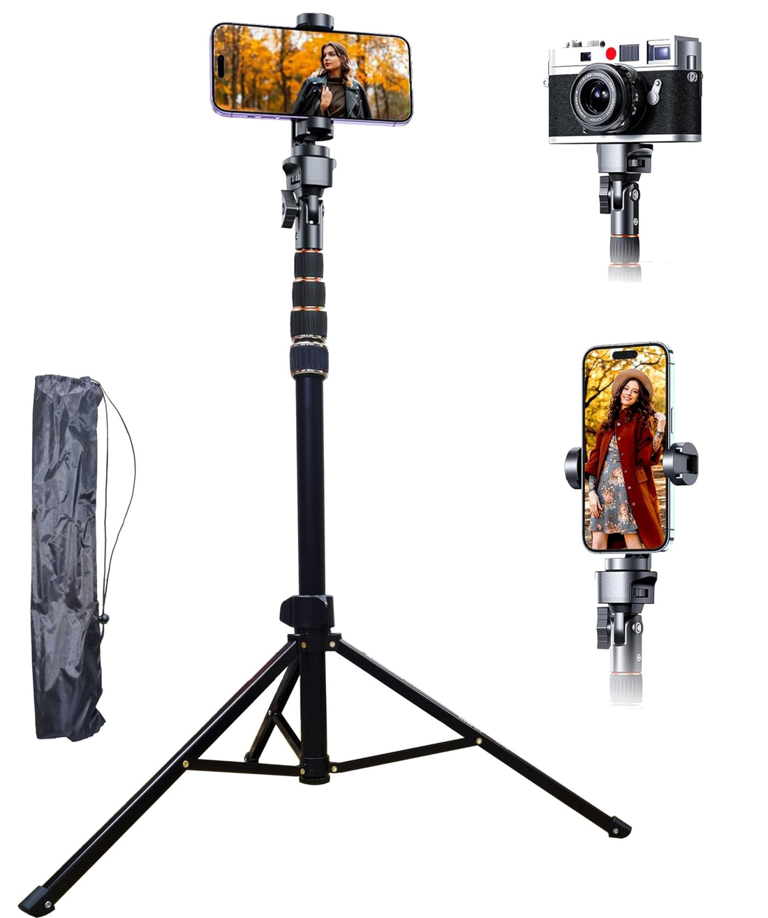 NeePho Tripod Professional Camera Tripod NP-3180S with 360 Degree With Stable Flip Lock Aluminium Alloy Legs - Black