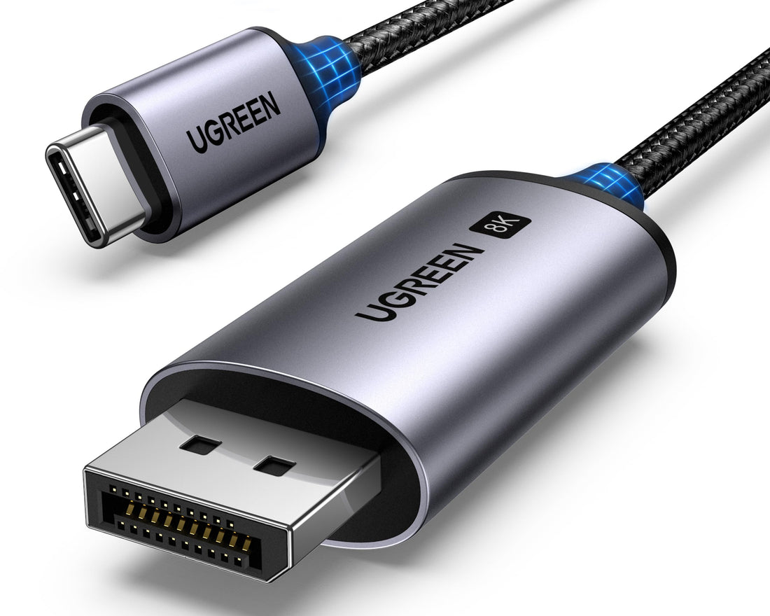 UGREEN USB C to DisplayPort 1.4 Cable 8K@60Hz 4K@240Hz Thunderbolt 4/3 to DisplayPort Cord USB C to DP 1.4 32.4 Gbps Alu Braided Compatible with MacBook Pro/Air, iPad, Mac Mini, Galaxy, XPS 15, 6.6FT
