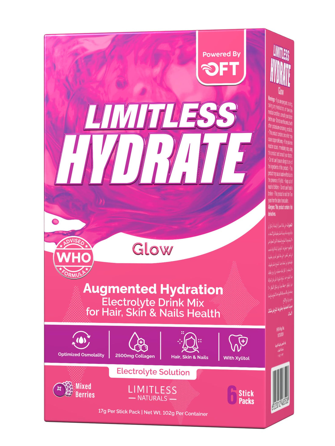 Limitless Hydrate Glow mix berries 6 stick pack