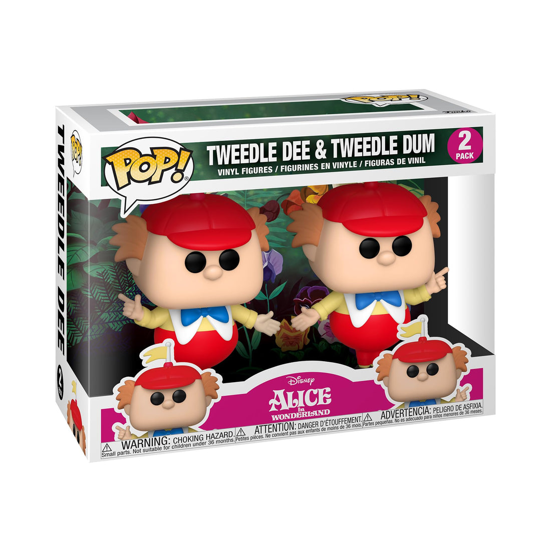 Funko Pop! 2 Pack Cartoon Animation : Disney Alice 70Th - Tweedle Dee & Dum 2Pk