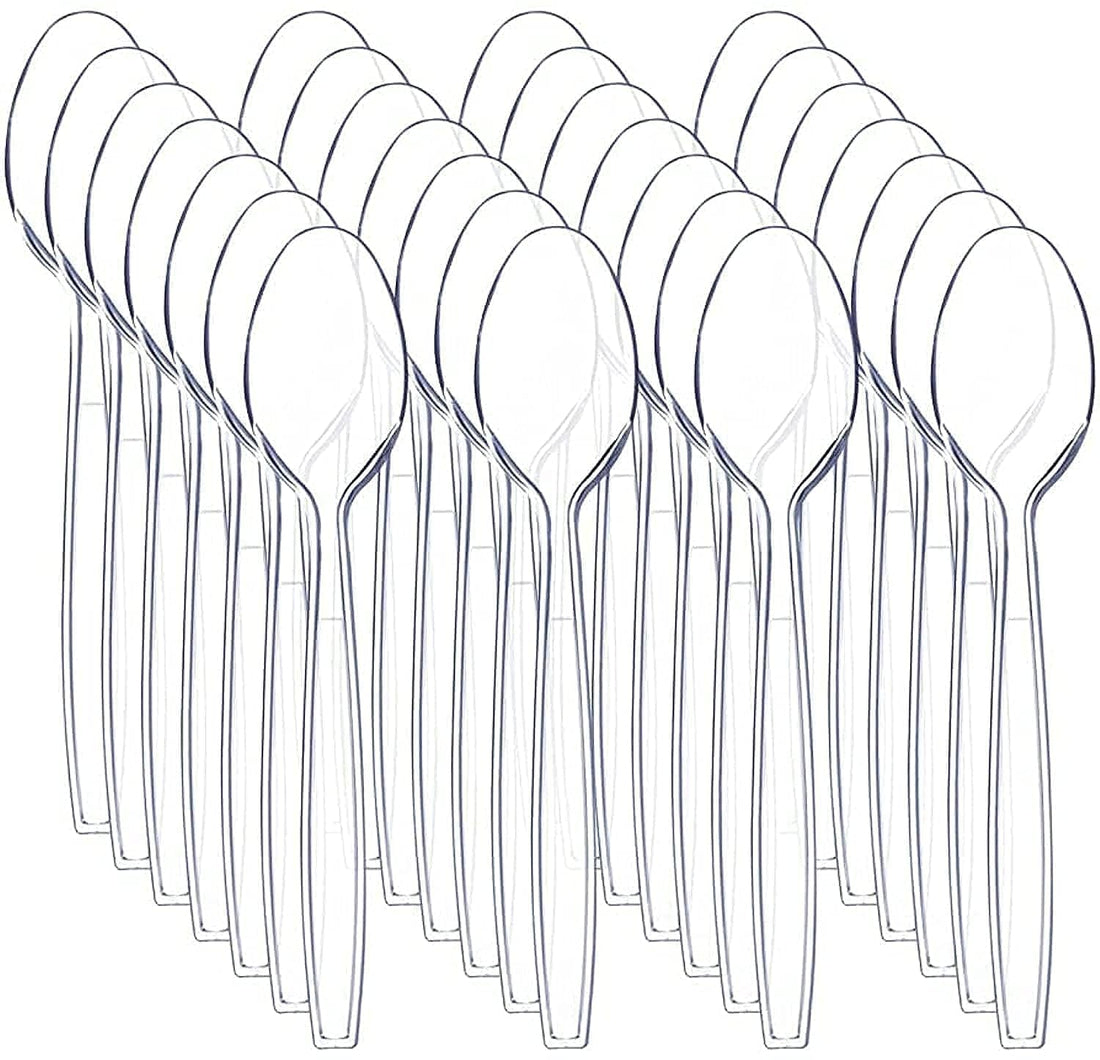 Transparent Plastic Spoons - 50 PCS