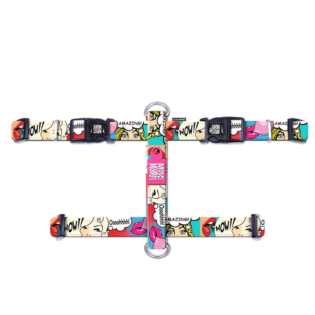 Max & Molly Urban Pets H-Harness - Design Missy Pop/L SIZE