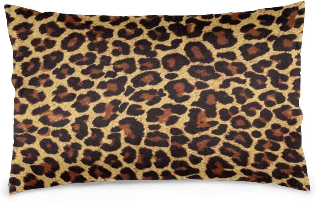 Leopard Print Pillowcase for Hair and Skin - Queen Size (20 x 12 inches) Bed Pillow Cover - Brushed Microfiber, Wrinkle, Fade & Stain Resistant - Hidden Zipper Closure Pillow Case
