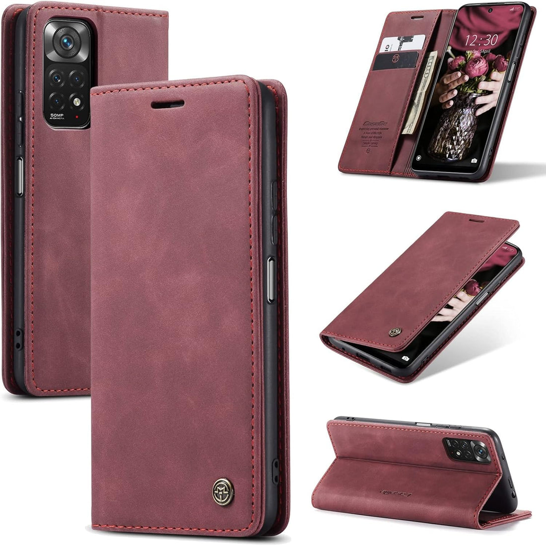 Compatible with redmi note 11 pro 4G / 5G pro Case Multifunctional Horizontal Flip Leather Case, with Card Slot & Holder & Wallet for redmi note 11 pro 4G / 5G (wine red)