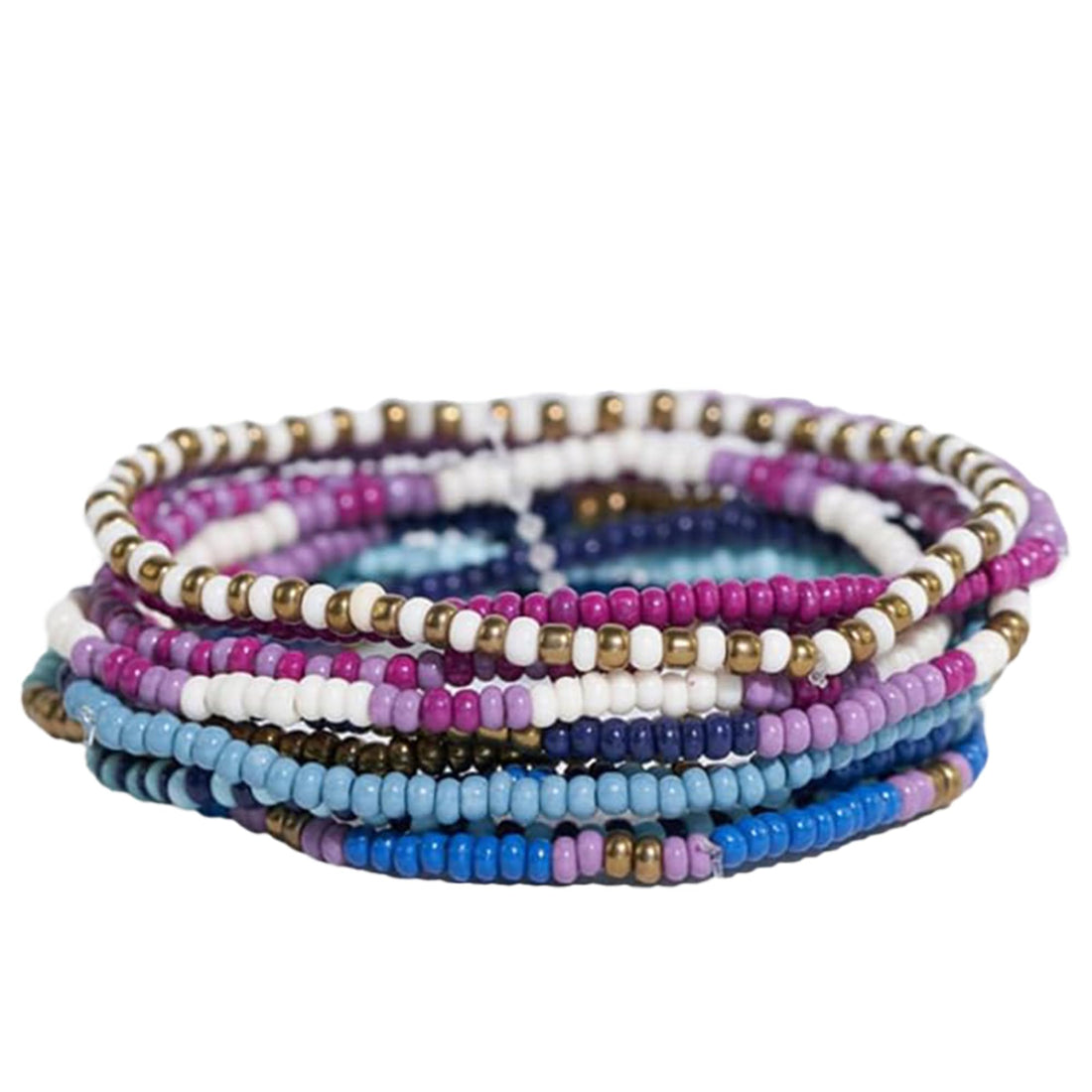 INK + ALLOY Women's Beaded Stackable Bracelets Sage 10 Strand Stretch Boho Mix and Match Bracelet Stacks Handmade Jewelry for the Modern Bohemian, 10 Count (Iceland)