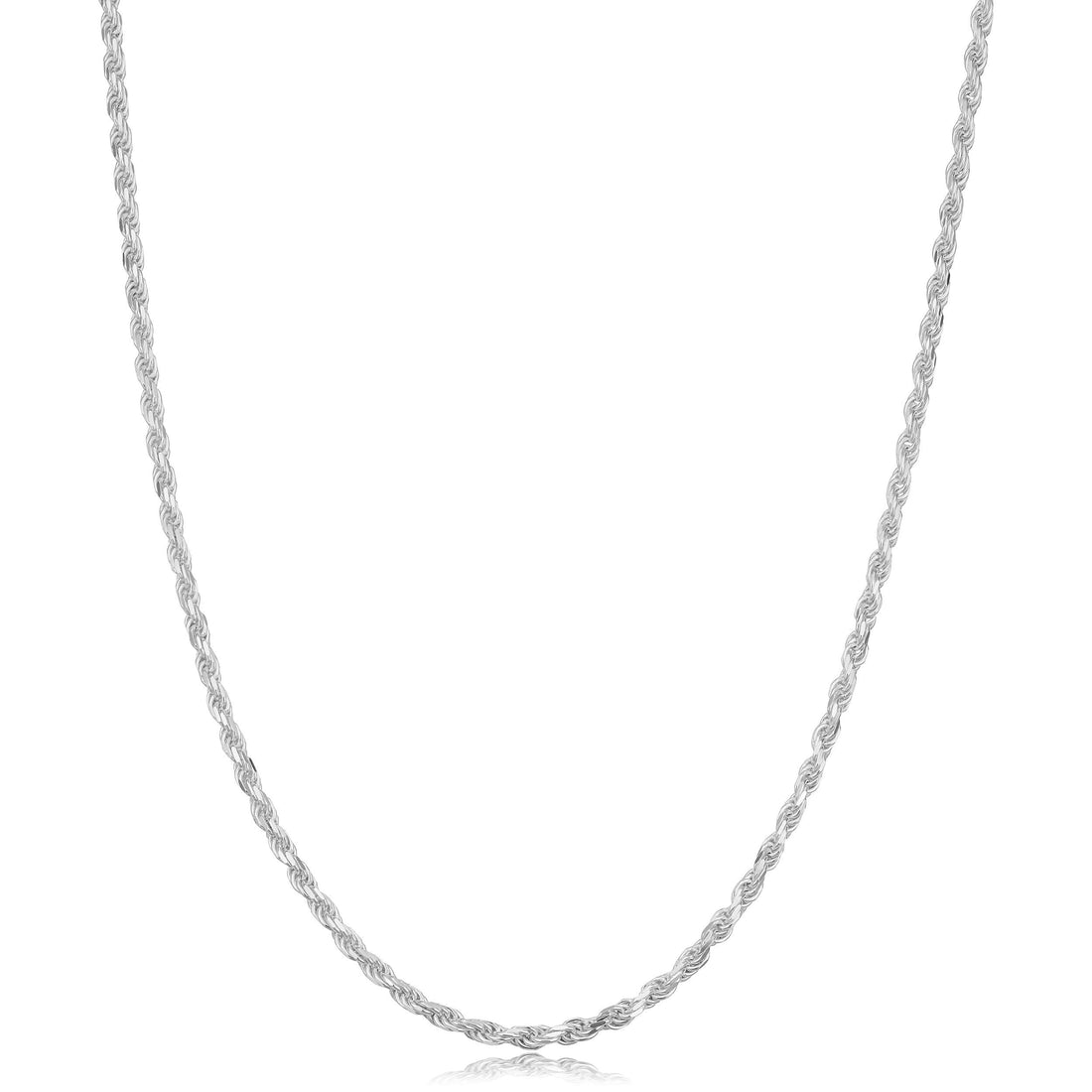 ARGENTO REALE Sterling Silver Diamond Cut Rope Chain Necklace