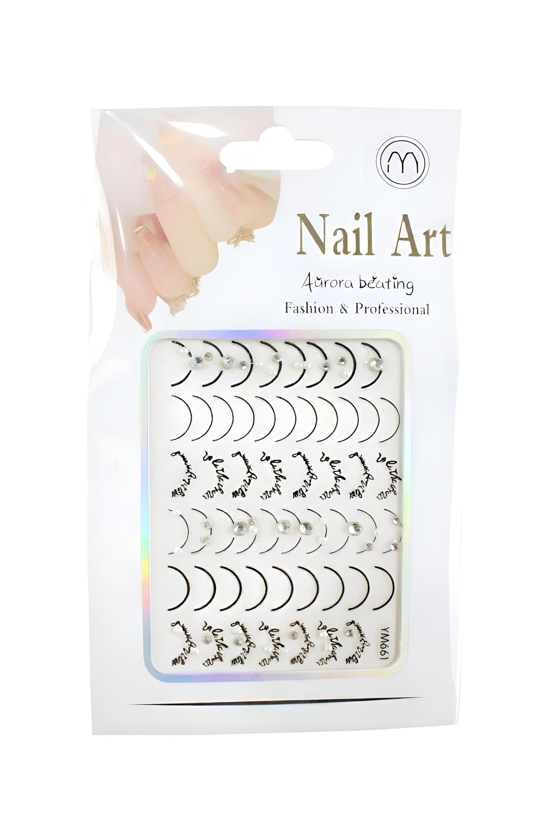 Adhesive Decals - Pretty Nail Art Stickers for Women and Girls with Distinctive Designs and Many Beautiful Shapes for Tips (Model25)