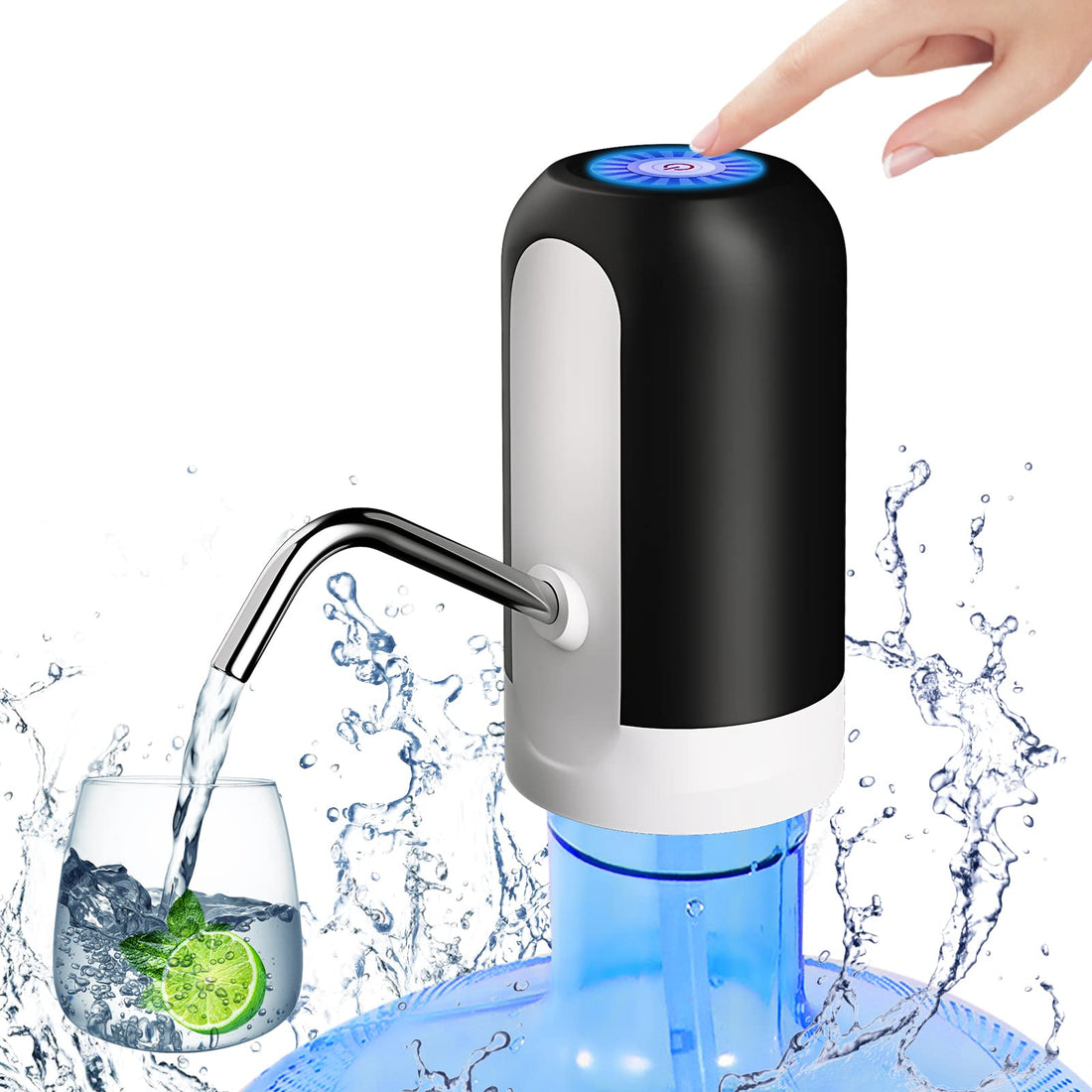 CreJongy Water Bottle Pump 5 Gallon Water Dispenser, Portable Electric Water Jug Pump USB Charging Automatic Drinking Water Dispenser Pump for Camping