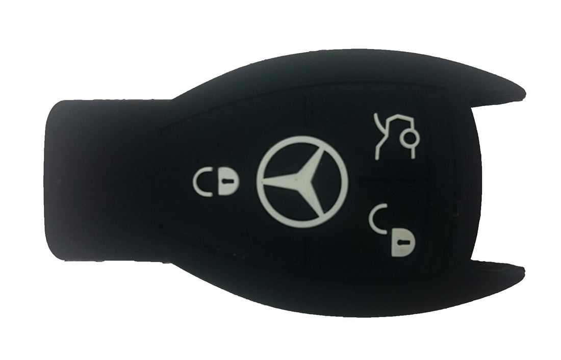 Mercedes Silicone Car Key Cover Remote Cover Keychain - Black