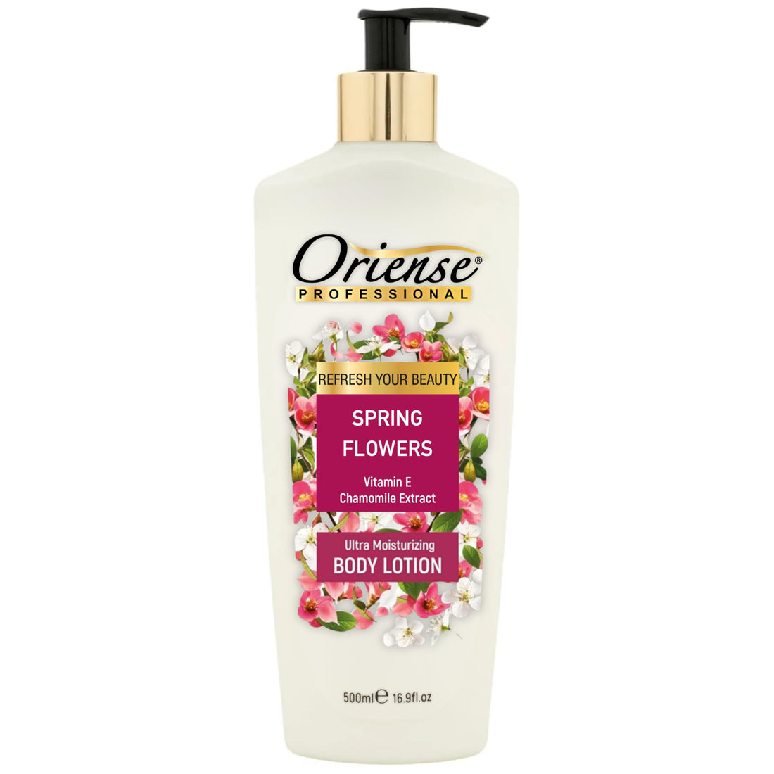 Spring Flowers Body Lotion - Chamomile Extract, Glycerine, Vitamin E for Soothing Hydration - Lightweight & Non-Sticky Formula, 16.9 fl.oz