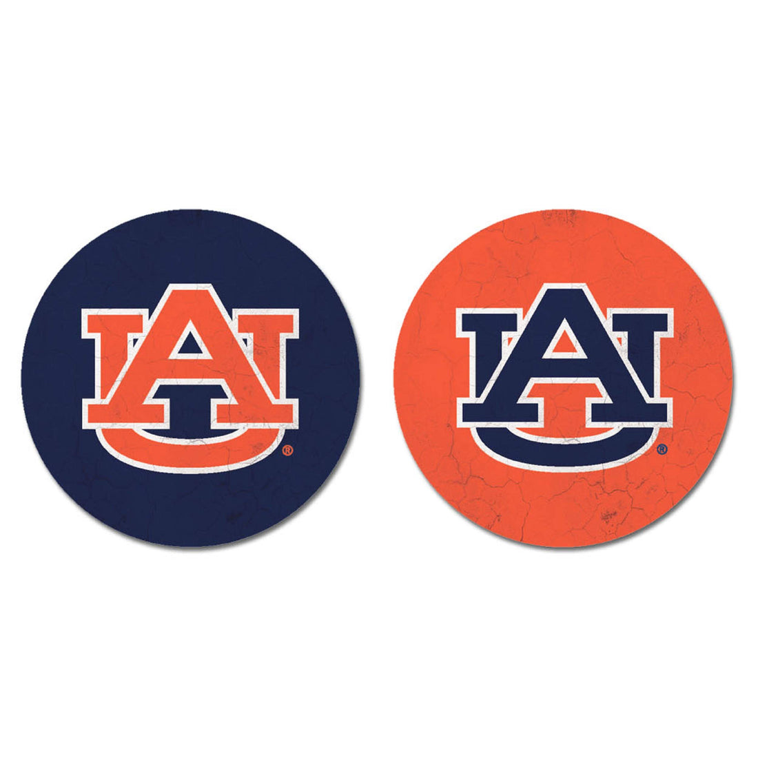 LEAGUE | LEGACY NCAA Auburn Tigers Thirsty Car Coaster 2-Pack, One Size, Sandstone