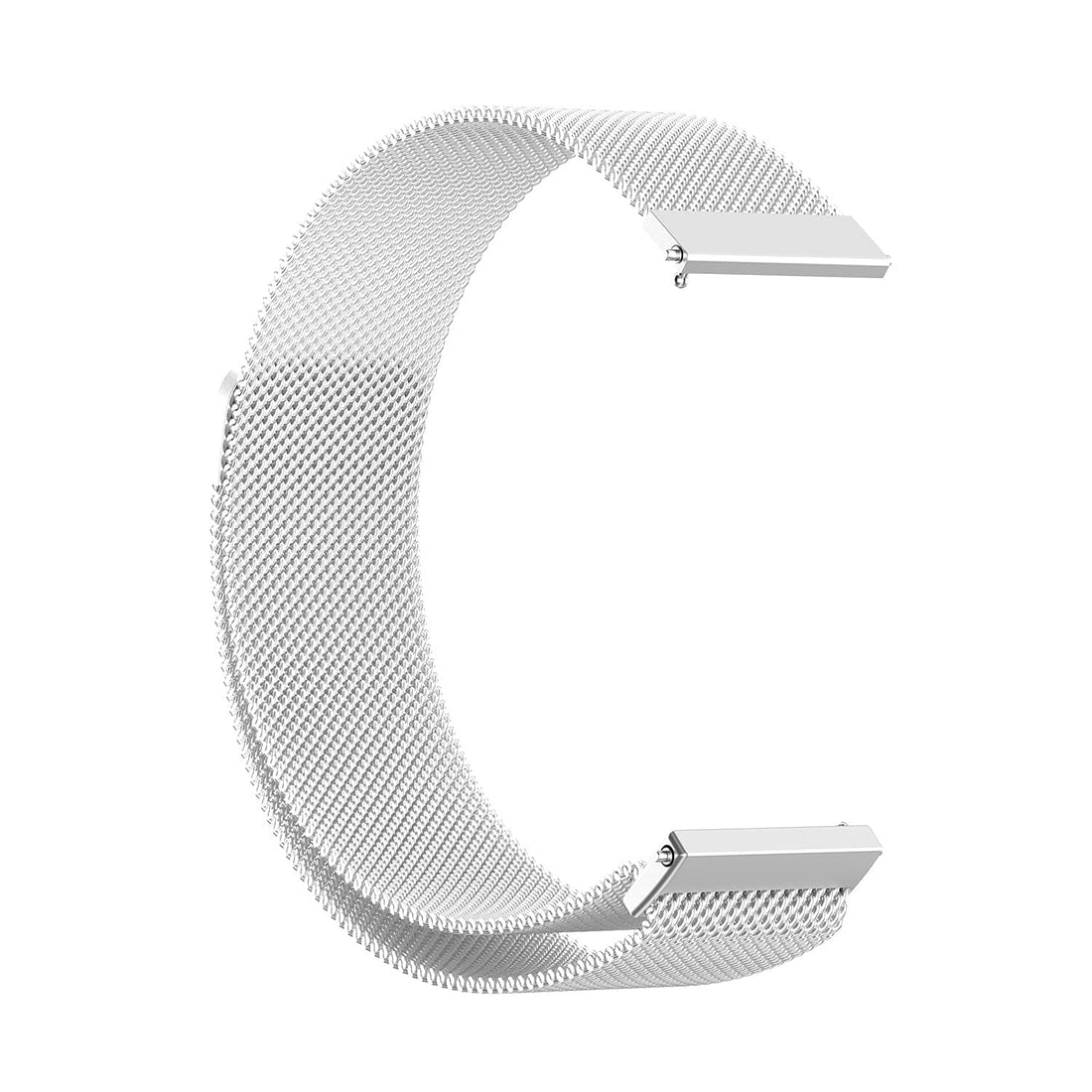 Beauenty 22mm band Universal HUAWEI watch 3 (46cm) HUAWEI watch 3 Pro (48cm), Nylon weave Bracelet Smart watch metal magnetic loop back strap (silver)