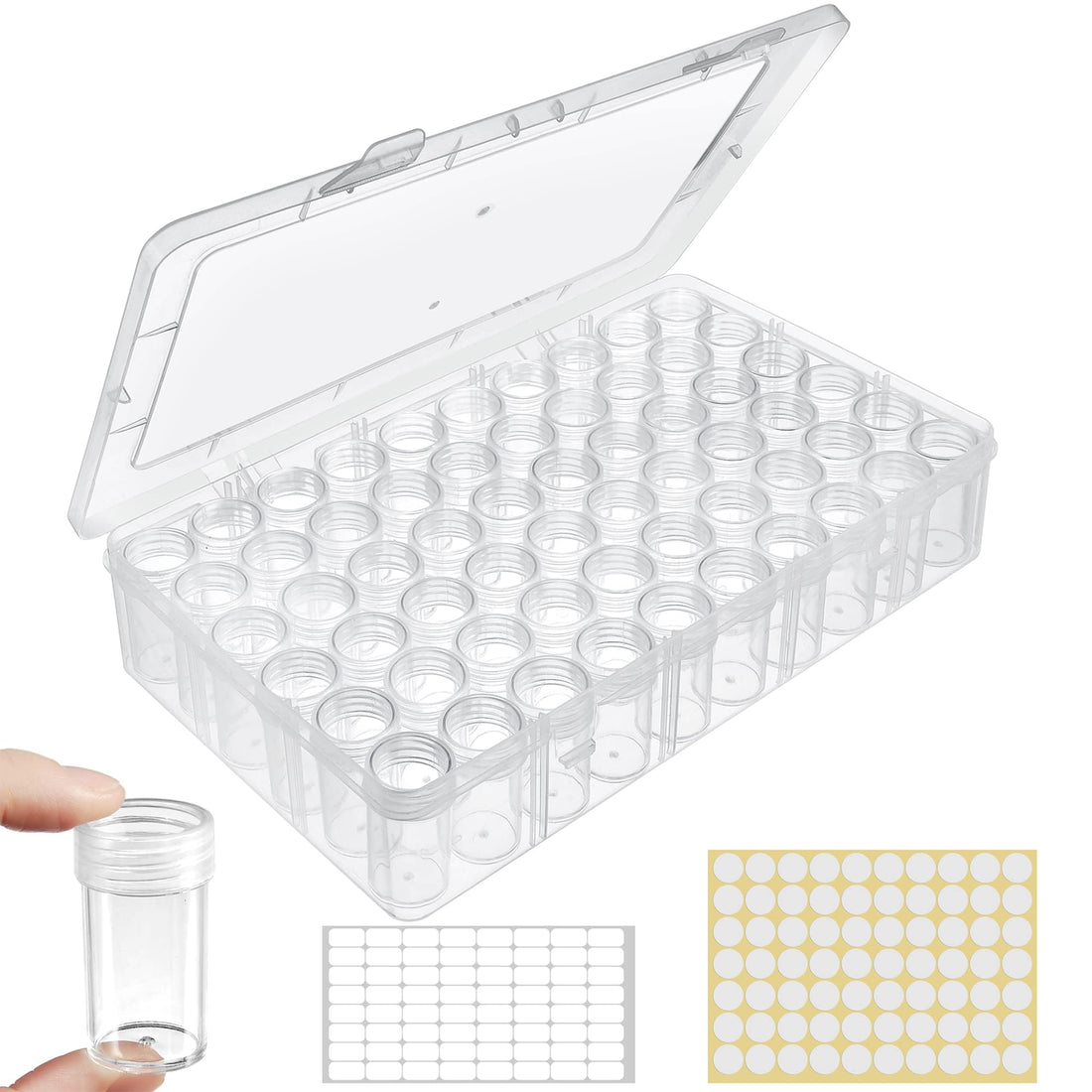 1 Pack 60 Grids Bead Organizer, Bead Containers, Diamond Painting Storage Containers, Portable Plastic Case Box Arts Crafts Storage For Beads Sewing Cosmetic Small Parts Rhinestones