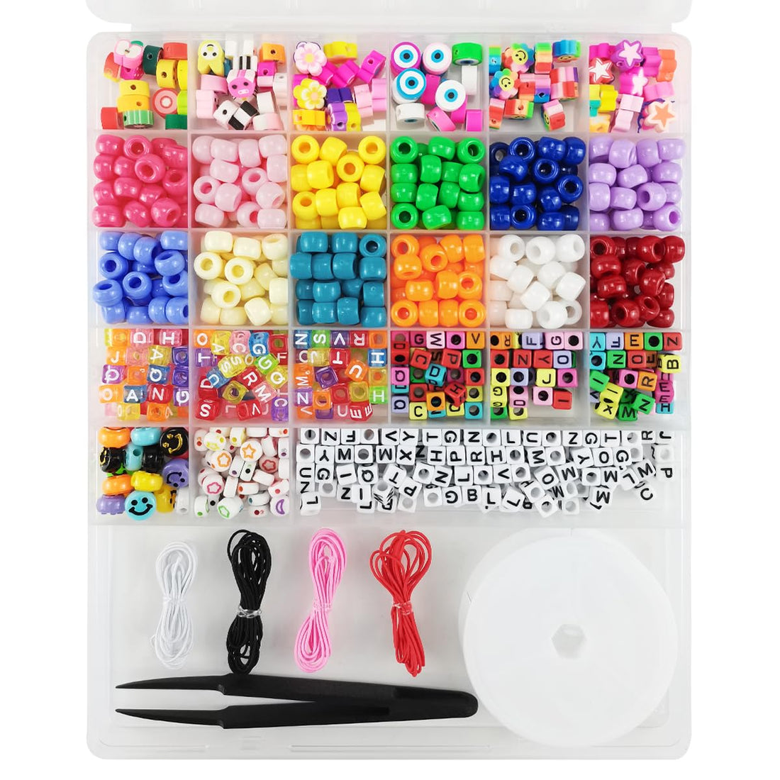 800 Pieces Bead Set for Children's Bracelet Kit, DIY Beads Jewellery Child, Friendship Bracelet Charm Beads, for Friendship Bracelets and DIY Jewellery Making