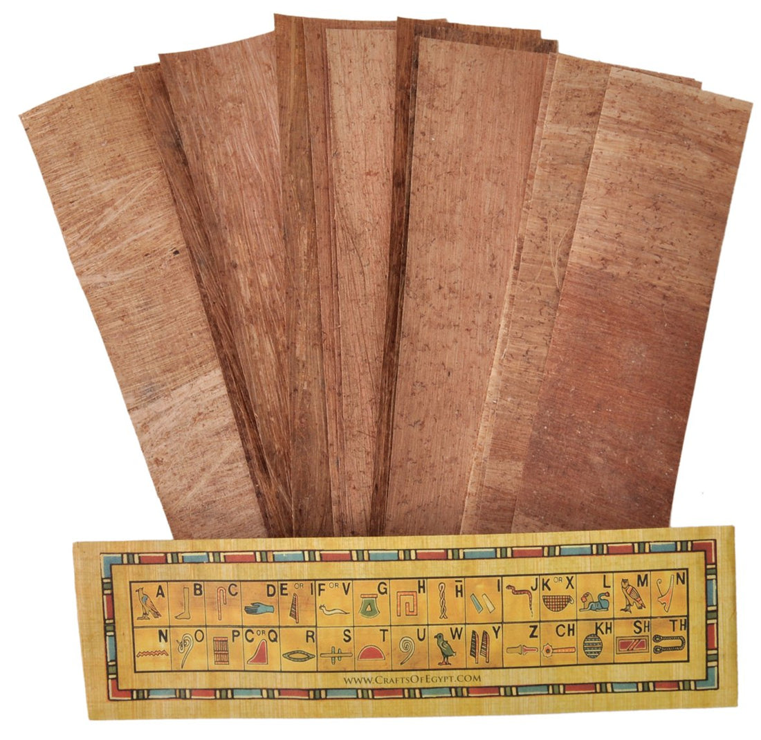 CraftsOfEgypt 10 Egyptian Papyrus Paper Bookmarks 7.2 x2.0 inch (5x18 cm) - Ancient Papyrus Blank Book Marks Sheets-Papyri for Art Project, Scrapbooking, and School History - Ideal Teaching -