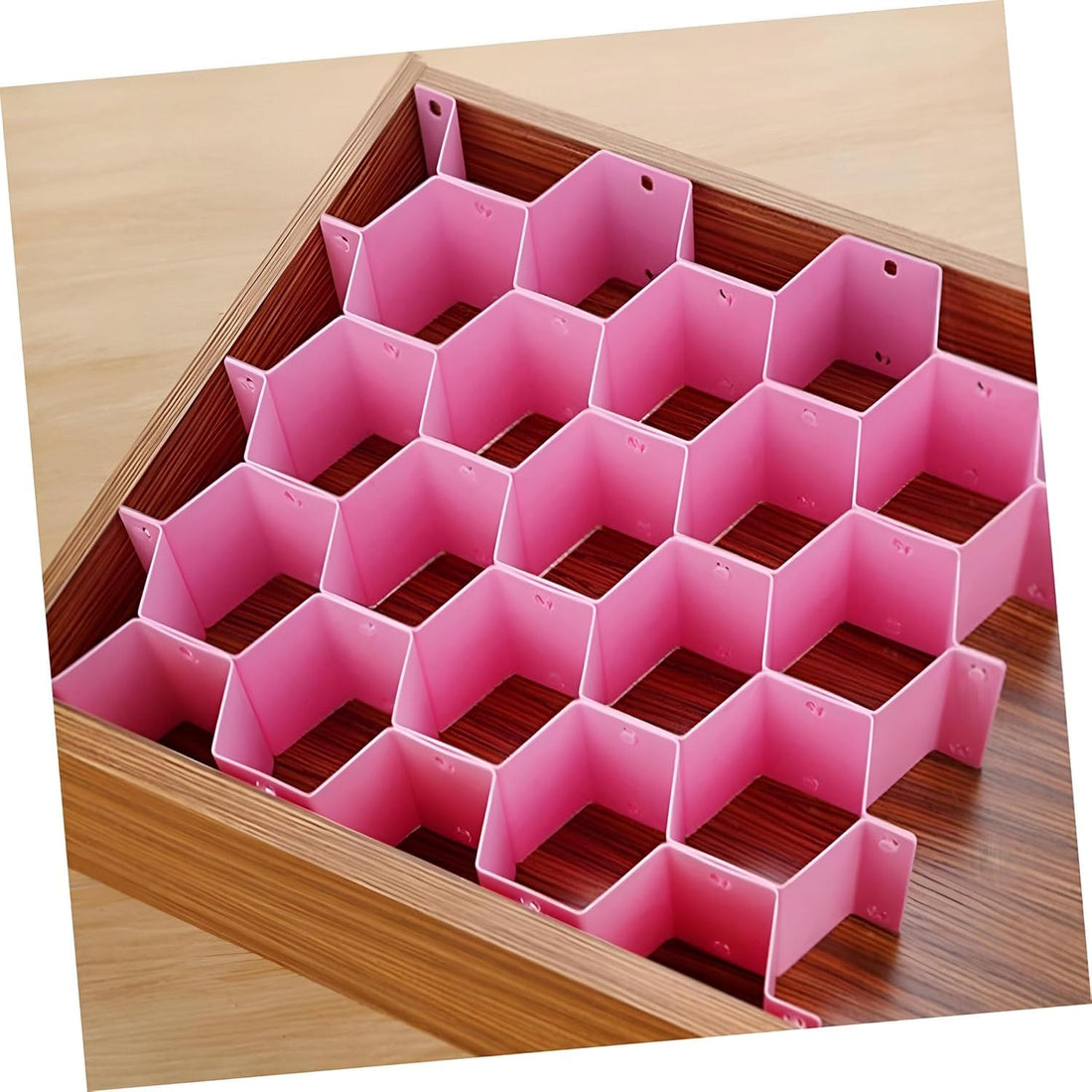 Large Size Honeycomb Drawer Organizer with Adjustable Slices for Underwear Socks Plastic Organizer