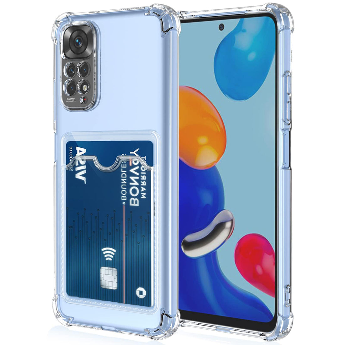Dl3 Mobilak Xiaomi Redmi Note 12 Pro 4G / Redmi Note 11 Pro 4G&5G Case Clear Card Holder Back Wallet Crystal Transparent Soft TPU Shockproof Drop Protection Phone Cover With Camera Lens Protection