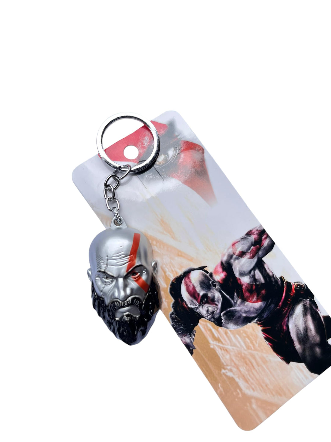3D New Game God Of War 4 Kratos 3D Head Keychain Leviathan Axe Key Chain Ring Metal For Men Car Fans Gift
