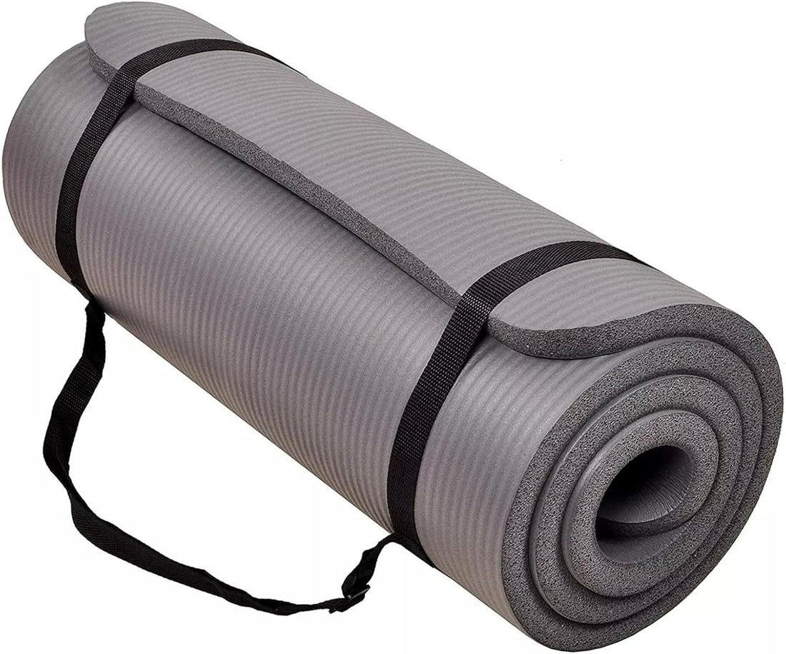 Premium 15mm Thick Yoga Mat with Carrying Strap – Non-Slip High-Density Exercise Mat for Yoga, Pilates, Stretching & Home Gym Workouts