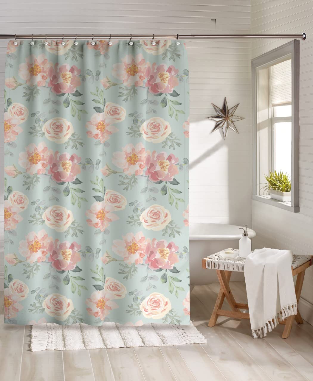 Eleven Group_ shower curtain water proof 200CM Height *140CM width with 6 hooks