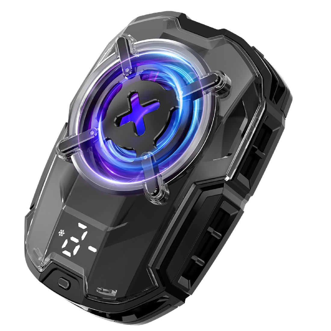 Cell Phone Cooler Fun Cooler DL16, 27W Semiconductor Heatsink Cooling Pad with LED Temperature Display/Intelligent Controls/Fan Speed Settings, PUGB Gaming Universal for 2.83-3.66 inches iOS/Android