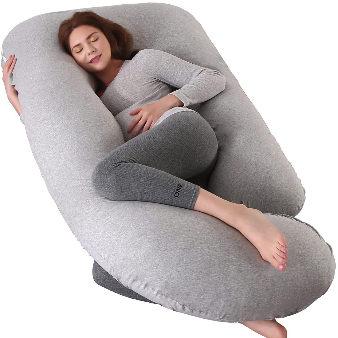 Moro Moro 3 Pregnancy Must Haves Pregnancy Must Maves Pregnancy Pillow Full Body Maternity Support Pillow For Pregnant Women Washable Jersey Cover Size 57" (Light Gray)