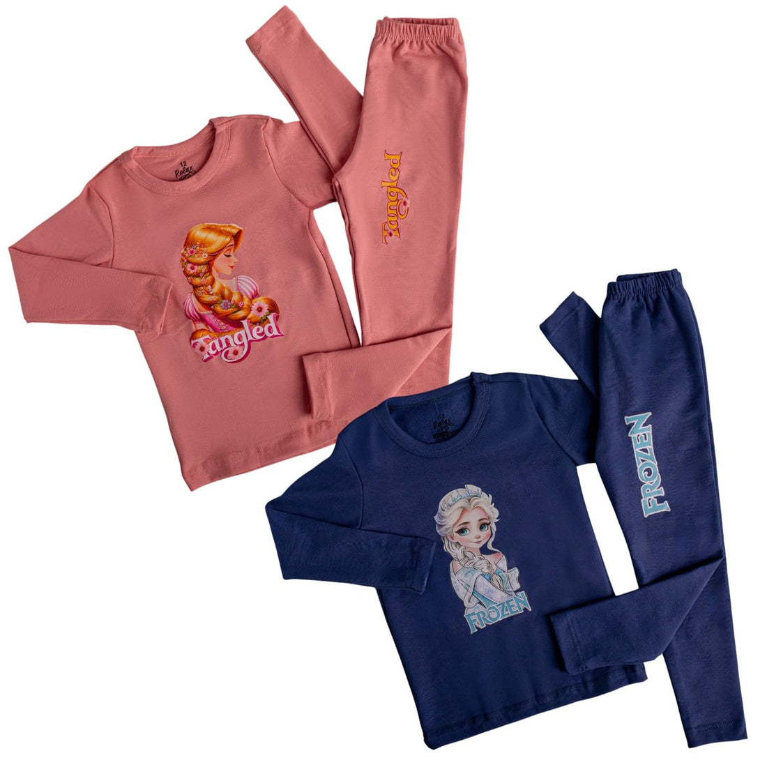 Olive Girls 2 Piece Warmer Set - Cotton Lycra Inner Padded Beautiful Prints - Winter Home Wear for Girls