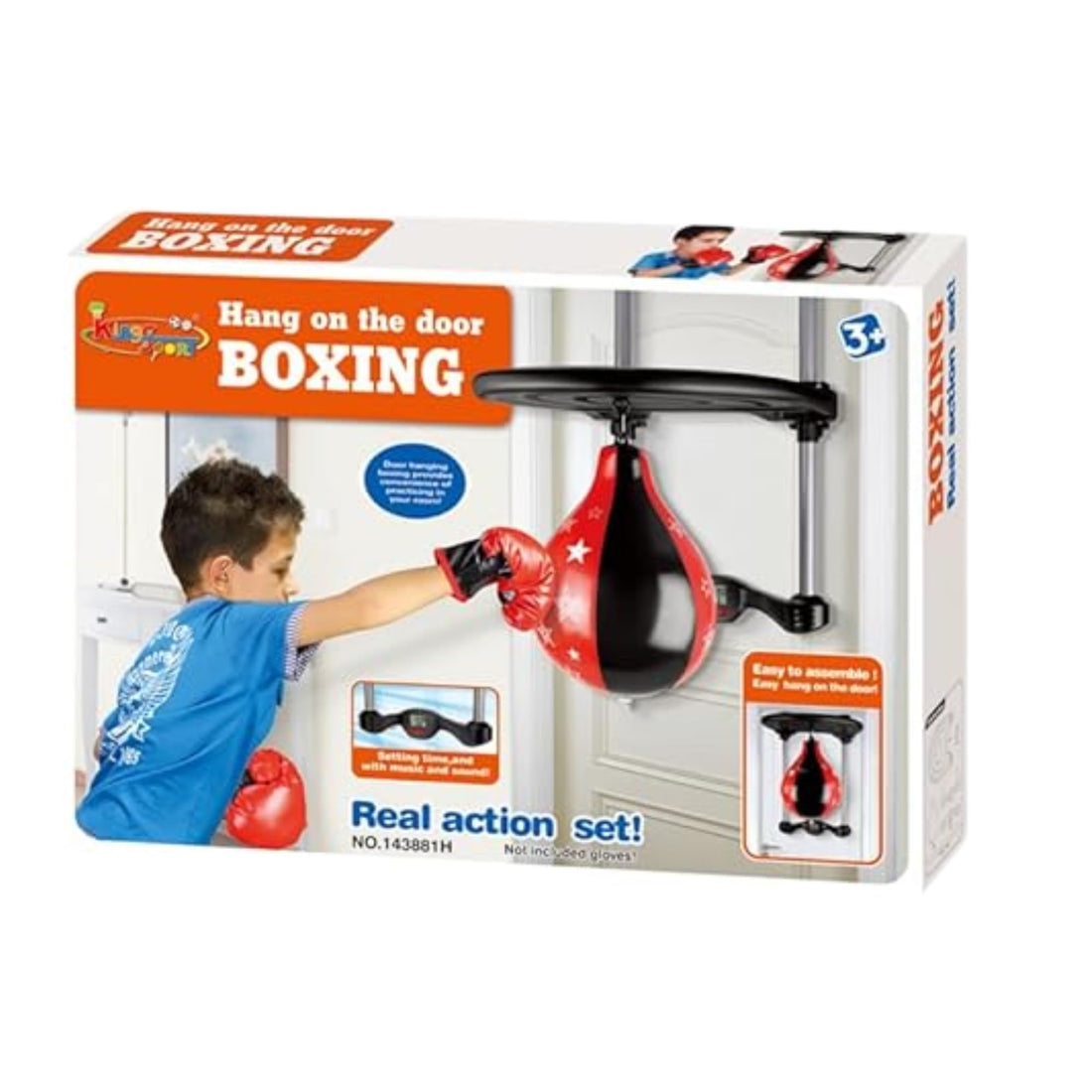 KINGSPORT 143881H Kids Hanging Door Boxing Combo Safe Punching Set with Gloves & Bag - Multicolor