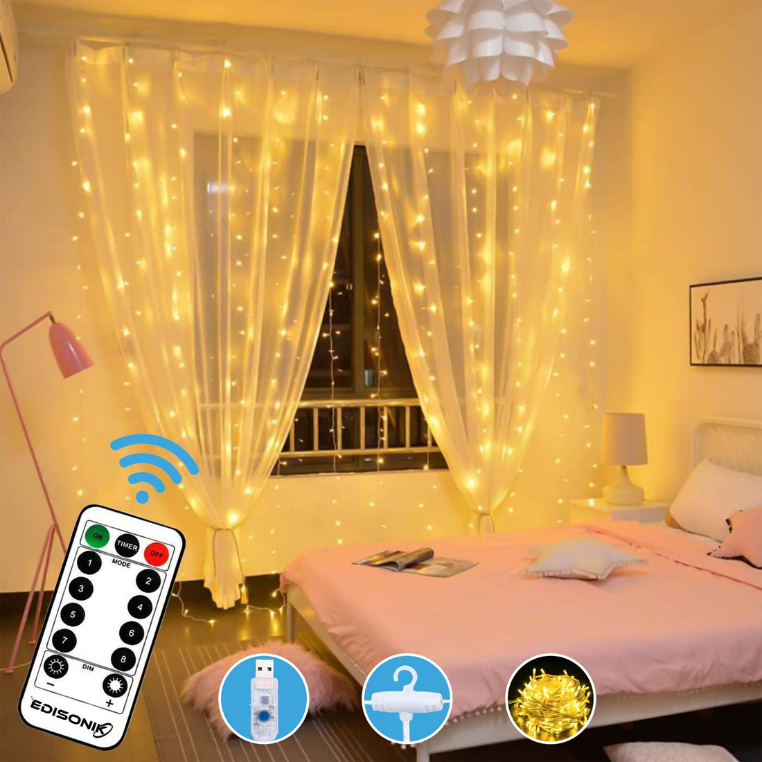 300 LED Twinkle Lights Decorations For Party, Birthday, Wedding Party, Indoor & Outdoor, Garden Decoration - Fairy Lights - Warm White