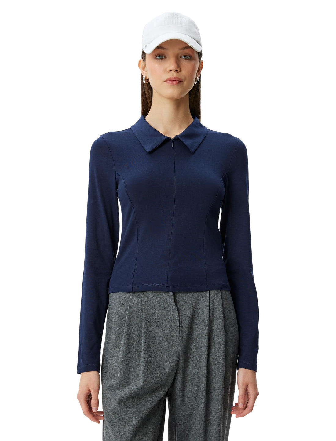 KOTON Womens Long Sleeve T-Shirt Modern