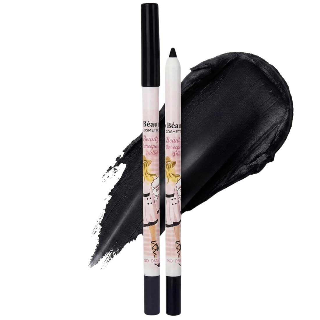 Generic Black Eyeliner, Ultra Long Lasting Gel Eyeliner Pencil, Waterproof Eye Liner, Smudge Proof, Creamy Eye Pencil, Sweat Proof Makeup, Highly-Pigmented 2 PCS