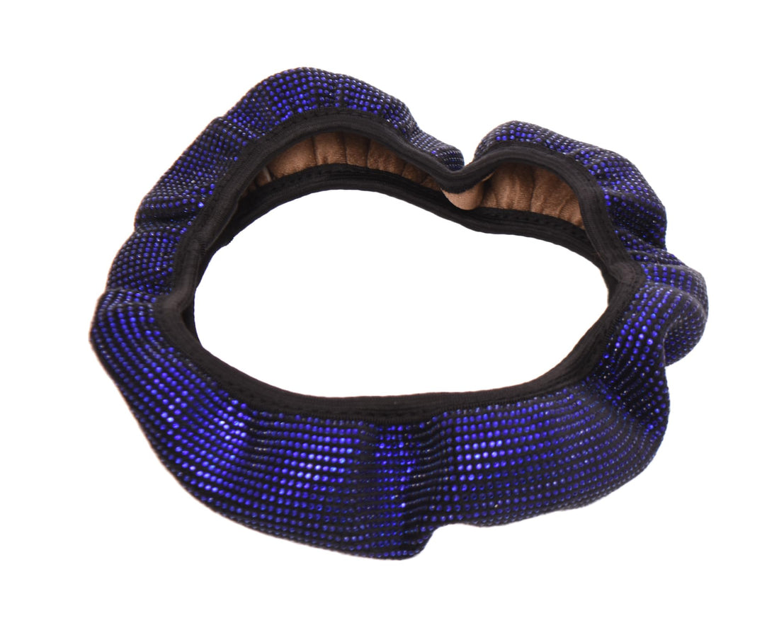 CESER Leather Steering Wheel Cover for Car, Blue