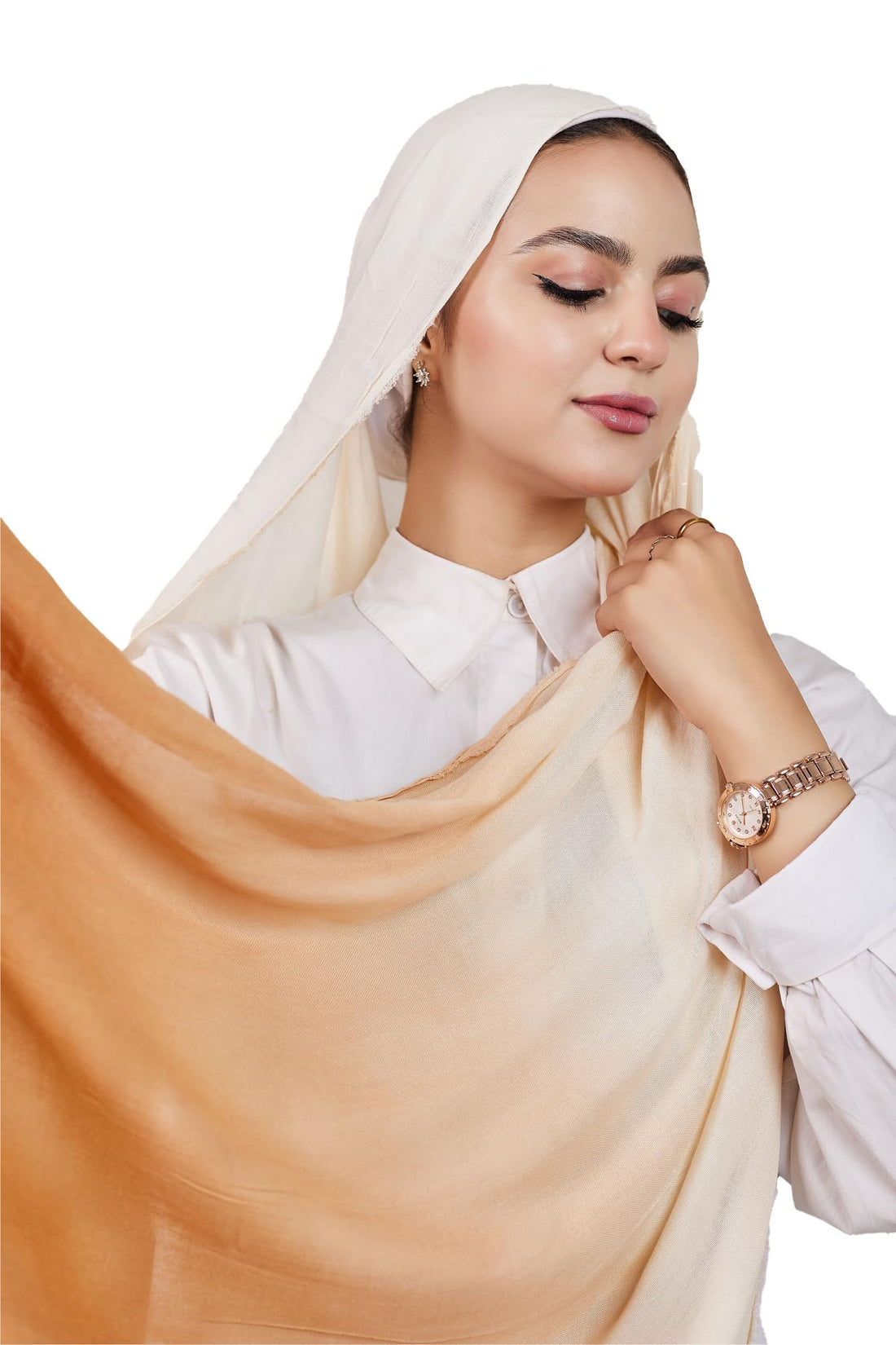Signature Timeless Luxury Ultra Soft Breathable Pure Cotton Gradient Veil With Elegant Smooth Finish Navy Blue 80x200cm
