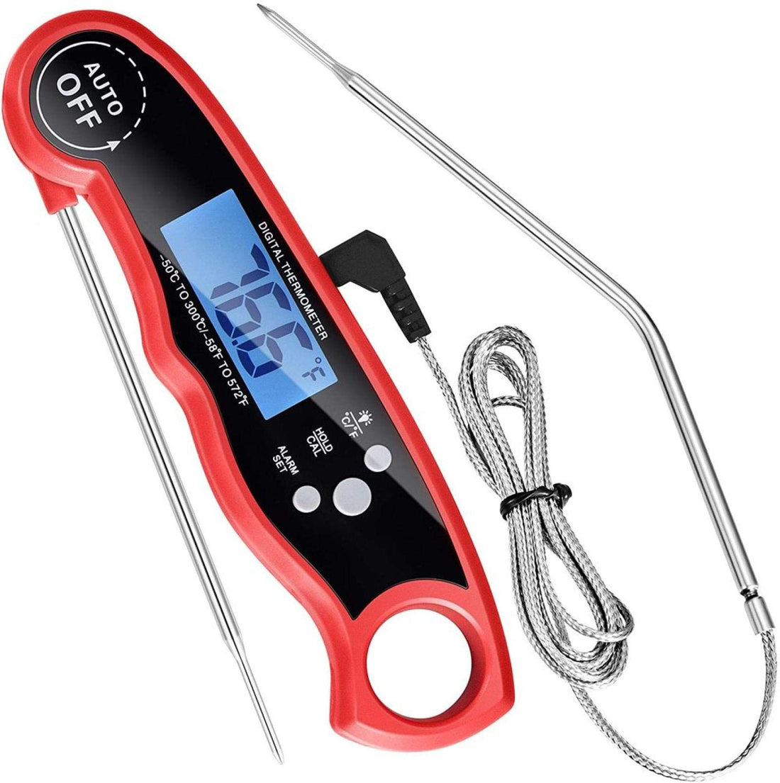 Kitchen Thermometer Instant Read Meat Thermometer-Best Waterproof Ultra Fast Thermometer, Digital Food Thermometer For Kitchen, Outdoor Cooking, Bbq Red